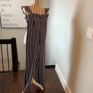 NWT navy and white jumpsuit